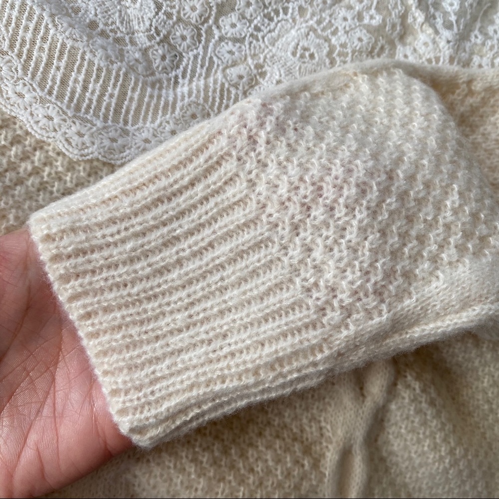 🐑 ELEGANT BEIGE LACE DETAIL KNIT JUMPER! - Picture 9 of 10